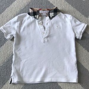 EUC 3T Burberry white short sleeved polo